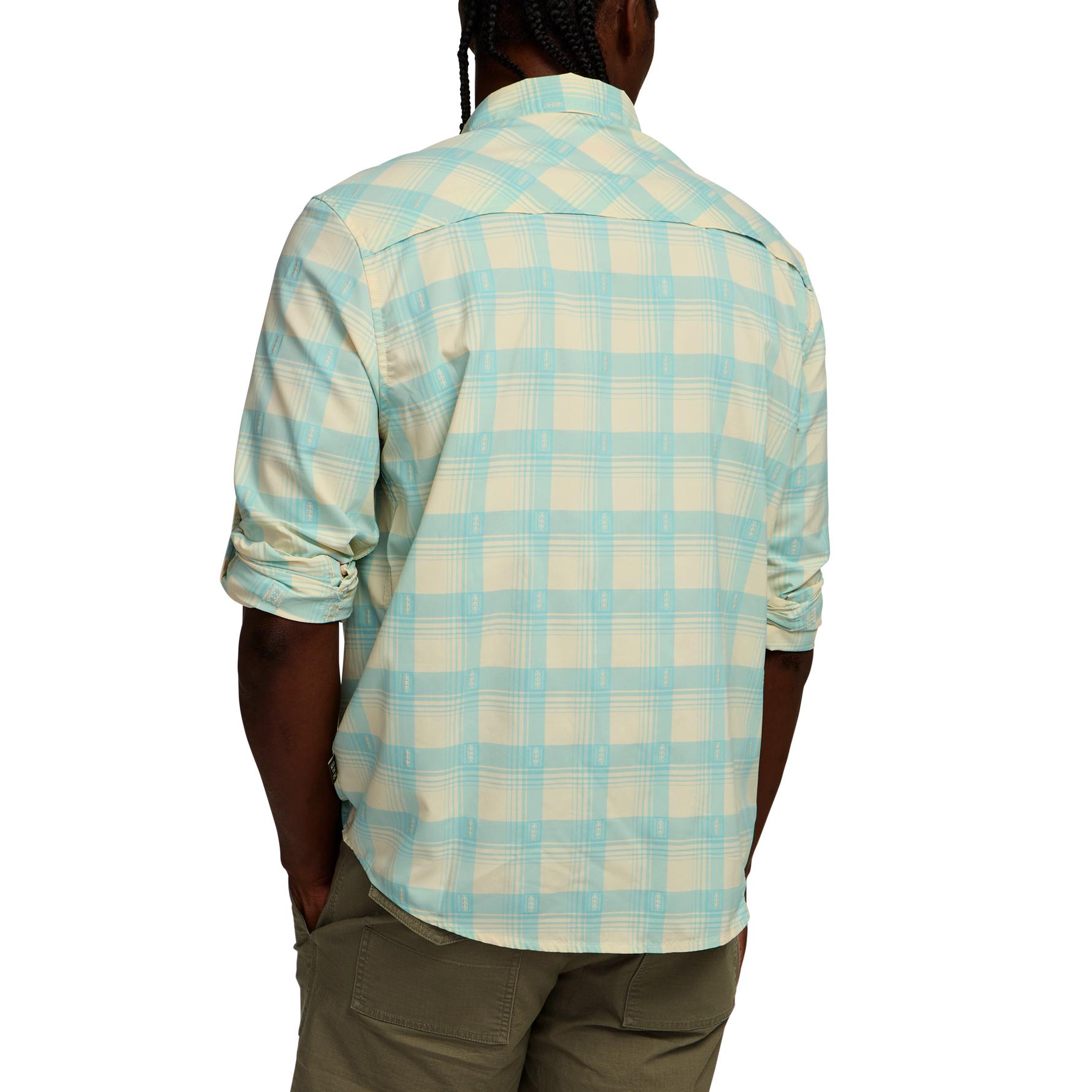 Howler Brothers Matagorda Long Sleeve Shirt Men's in Sheldon Dobby Plaid Parchment